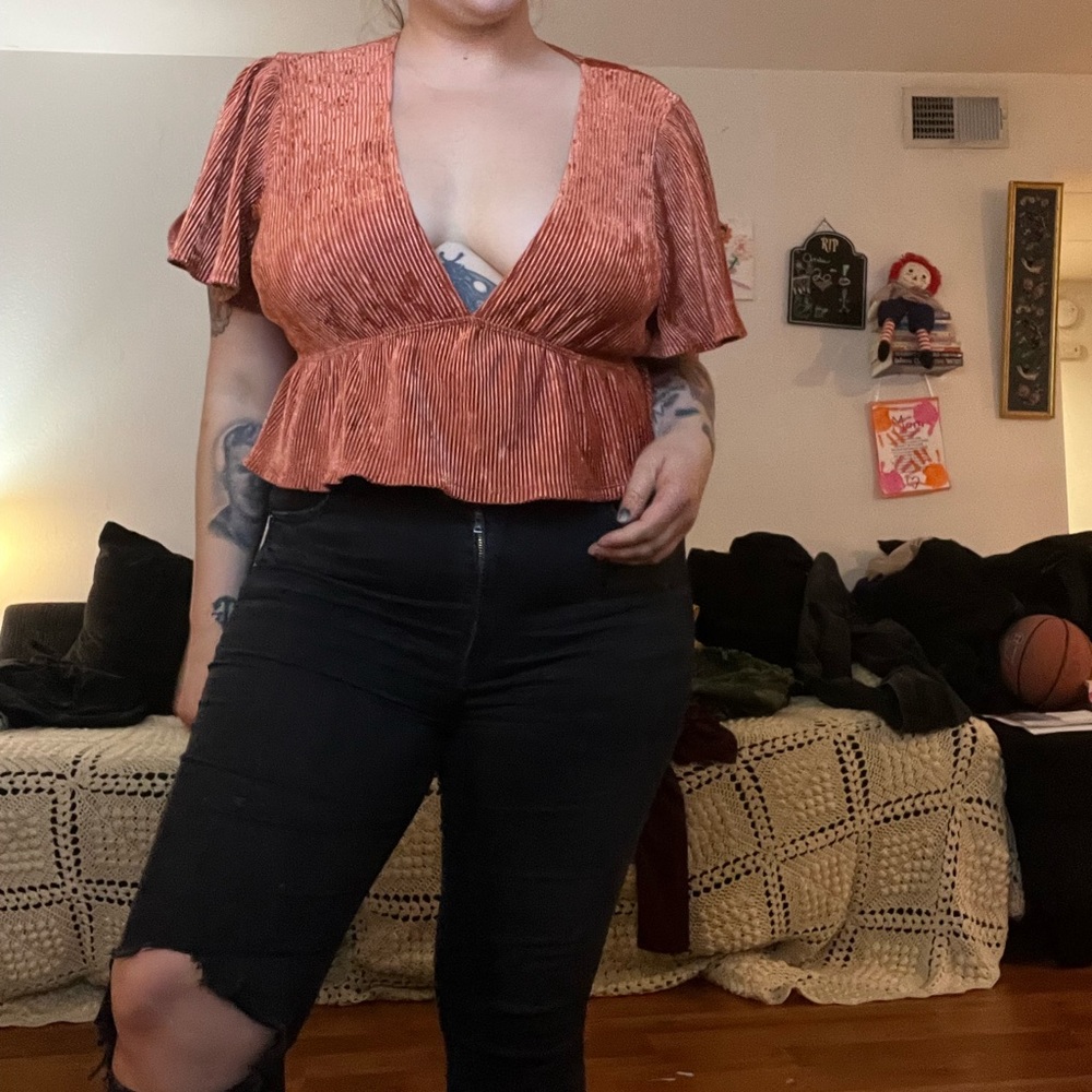 Urban outfitter copper deep V top